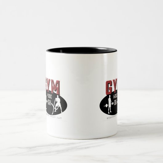 Gym-modus op koffie-Mok - elke dag sterker Fitnes Tweekleurige Koffiemok (Center)