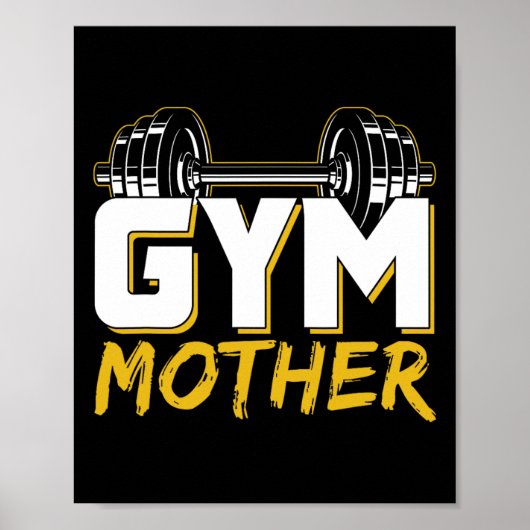 Gym Moeder Training Workout Gewichtheffen Fitness Poster (Voorkant)