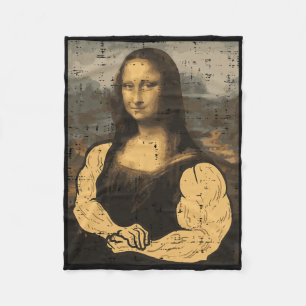 Gym Mona Lisa Spierplezier Workout Fitness Bodybui Fleece Deken