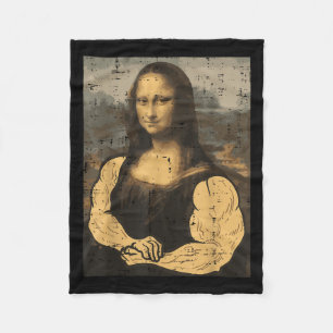 Gym Mona Lisa Spierplezier Workout Fitness Bodybui Fleece Deken