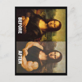 Gym Mona Lisa Voor & Na Grappige Fitness Briefkaart