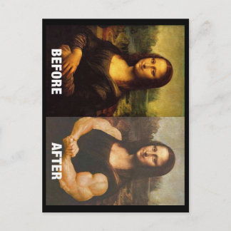 Gym Mona Lisa Voor & Na Grappige Fitness Briefkaart