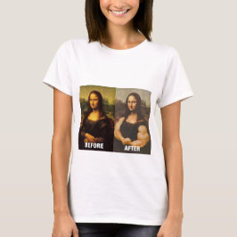 Gym Mona Lisa Voor & Na Grappige Fitness T-shirt