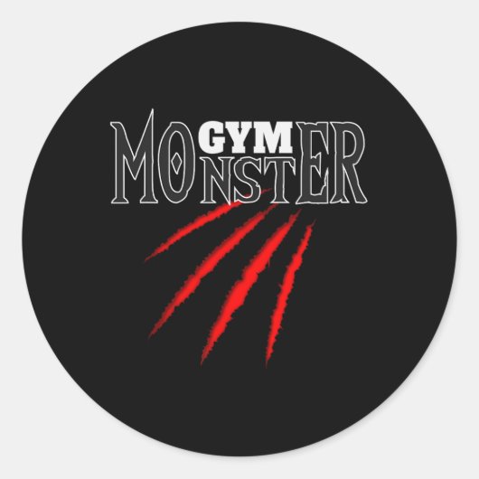 Gym Monster Sport Bodybuilding Gewichtstraining Gy Ronde Sticker (Voorkant)