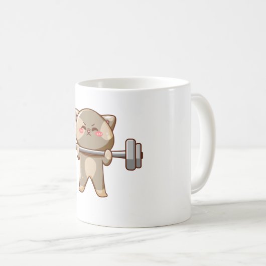 Gym motivatie Cat Lover Design Koffiemok (Voorkant rechts)
