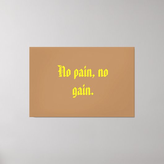 GYM-motivatie citaat en licht bruin Canvas Afdruk (Voorkant)