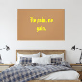 GYM-motivatie citaat en licht bruin Canvas Afdruk (Insitu (Slaapkamer))