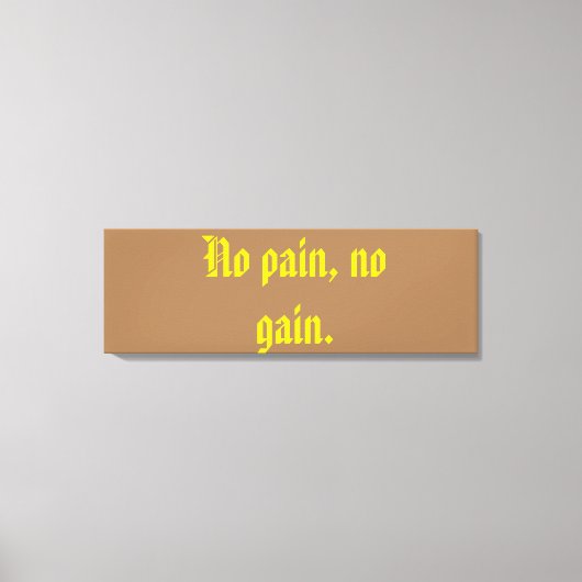 GYM-motivatie citaat en licht bruin Canvas Afdruk (Voorkant)