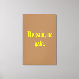 GYM-motivatie citaat en licht bruin Canvas Afdruk