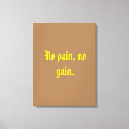 GYM-motivatie citaat en licht bruin Canvas Afdruk