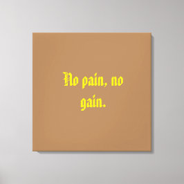 GYM-motivatie citaat en licht bruin Canvas Afdruk