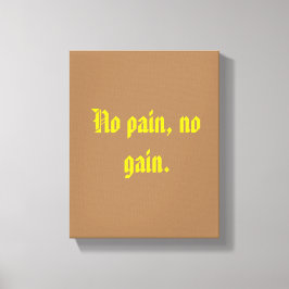 GYM-motivatie citaat en licht bruin Canvas Afdruk