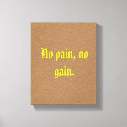 GYM-motivatie citaat en licht bruin Canvas Afdruk (Voorkant)