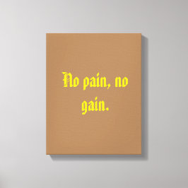 GYM-motivatie citaat en licht bruin Canvas Afdruk