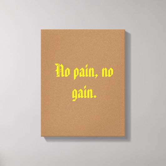 GYM-motivatie citaat en licht bruin Canvas Afdruk (Voorkant)