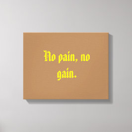 GYM-motivatie citaat en licht bruin Canvas Afdruk
