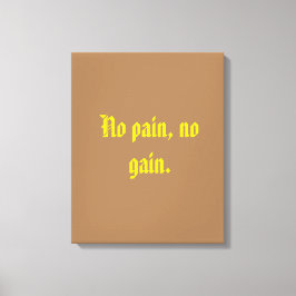 GYM-motivatie citaat en licht bruin Canvas Afdruk