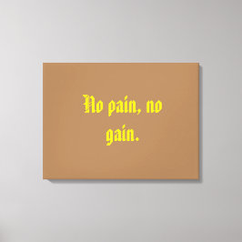 GYM-motivatie citaat en licht bruin Canvas Afdruk