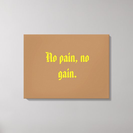 GYM-motivatie citaat en licht bruin Canvas Afdruk (Voorkant)