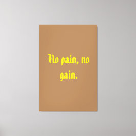GYM-motivatie citaat en licht bruin Canvas Afdruk