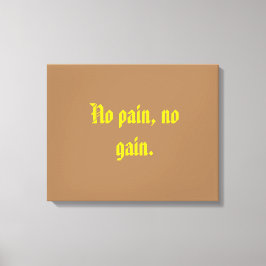 GYM-motivatie citaat en licht bruin Canvas Afdruk