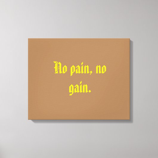 GYM-motivatie citaat en licht bruin Canvas Afdruk (Voorkant)
