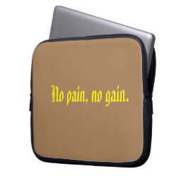 GYM-motivatie citaat en licht bruin Laptop Sleeve