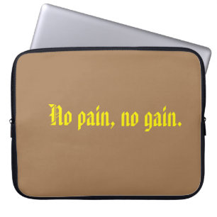 GYM-motivatie citaat en licht bruin Laptop Sleeve