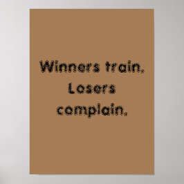 GYM-motivatie citaat en licht bruin Poster