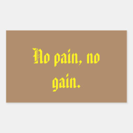 GYM-motivatie citaat en licht bruin Rechthoekige Sticker