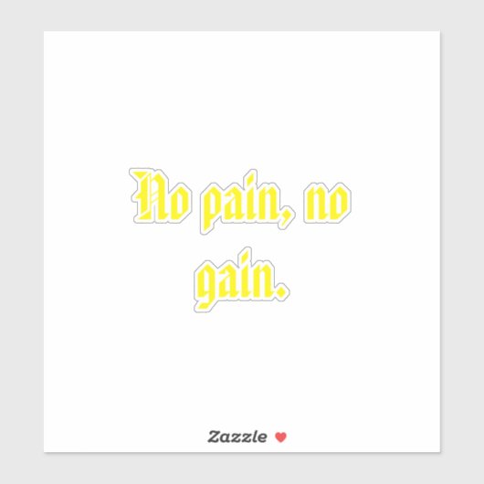 GYM-motivatie citaat en licht bruin Sticker (Vel)