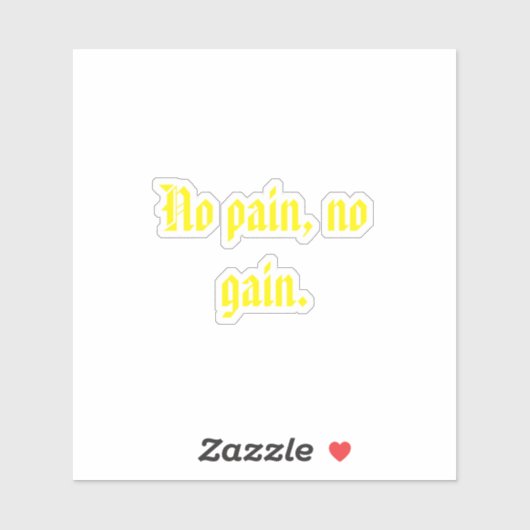 GYM-motivatie citaat en licht bruin Sticker (Vel)