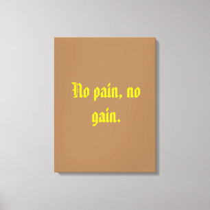 GYM Motivatie citaten En Lichtbruin Canvas Afdruk
