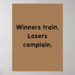 GYM Motivatie citaten En Lichtbruin Poster
