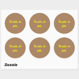 GYM Motivatie citaten En Lichtbruin Ronde Sticker
