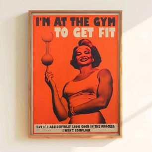 Gym Motivatie Print Retro Gym Poster Afdrukbaar Fe