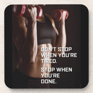 Gym Motivatie - Stop wanneer je klaar bent - Vrouw Bier Onderzetter