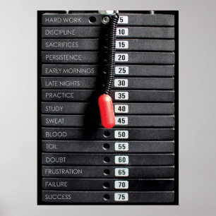Gym Motivatie woorden - Gewichtsafhankelijke Borde Poster