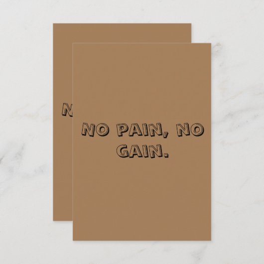 GYM Motivation - Aangepaste tekst en licht bruin Bedankkaart (Voorkant / Achterkant)