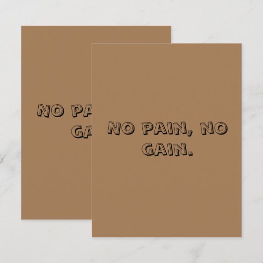 GYM Motivation - Aangepaste tekst en licht bruin Bedankkaart (Voorkant / Achterkant)