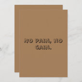 GYM Motivation - Aangepaste tekst en licht bruin Bedankkaart (Voorkant / Achterkant)