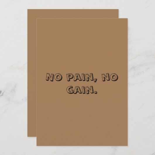 GYM Motivation - Aangepaste tekst en licht bruin Bedankkaart (Voorkant / Achterkant)