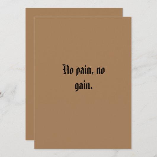 GYM Motivation - Aangepaste tekst en licht bruin Feestdagenkaart (Voorkant / Achterkant)