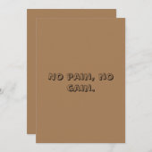 GYM Motivation - Aangepaste tekst en licht bruin Notitiekaartje (Voorkant / Achterkant)