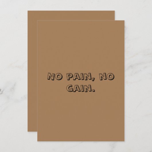 GYM Motivation - Aangepaste tekst en licht bruin Notitiekaartje (Voorkant / Achterkant)