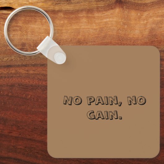 GYM Motivation - Aangepaste tekst en licht bruin Sleutelhanger (Voorkant)