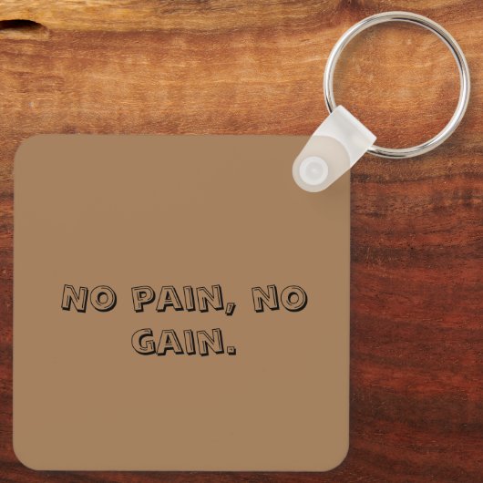 GYM Motivation - Aangepaste tekst en licht bruin Sleutelhanger (Achterkant)