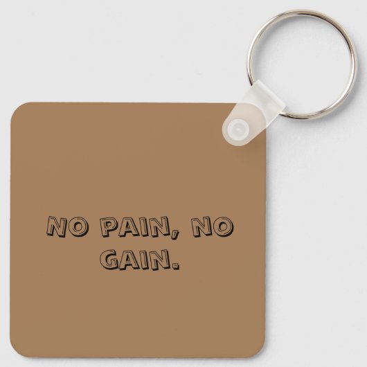 GYM Motivation - Aangepaste tekst en licht bruin Sleutelhanger (Achterkant)