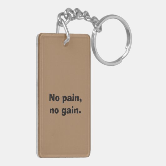 GYM Motivation - Aangepaste tekst en licht bruin Sleutelhanger (Achterkant Links)