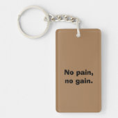 GYM Motivation - Aangepaste tekst en licht bruin Sleutelhanger (Voorkant)